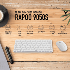 Bộ Bàn Phím Chuột Không Dây Rapoo 9050S - Trắng