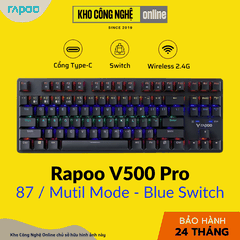 Bàn Phím Cơ Gaming Rapoo V500PRO MULTI MODE - Switch Blue
