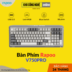 Bàn Phím Rapoo V750PRO Brown Grey Beige - Switch Blue