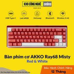 Bàn phím cơ AKKO Ray68 Misty Red & White