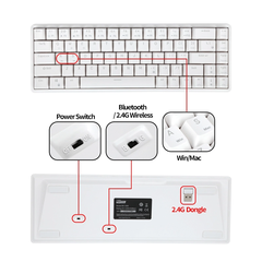 RK G68 RGB NEW HOTSWAP - Bàn phím cơ không dây Royal Kludge RK G68 Bluetooth 5.0 và Wireless 2.4G -  CHÍNH HÃNG