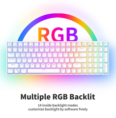 RK100 - Bàn phím cơ bluetooth không dây RK100 Led RGB có Hotswap (Bluetooth 5.0 / Wireless 2.4G / dây Type-c)