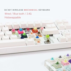 RK68 PLUS RGB - Bàn phím cơ RK68 Plus led RGB kết nối 3 chế độ - Bluetooth 5.0 | Wireless 2.4G | Dây type C