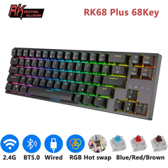 RK68 PLUS RGB - Bàn phím cơ RK68 Plus led RGB kết nối 3 chế độ - Bluetooth 5.0 | Wireless 2.4G | Dây type C