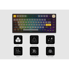 Bàn phím cơ AKKO PC75B Plus v2 Black&Gold (Multi-modes / Hotswap / RGB / Top mount)