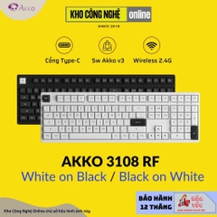 Bàn phím cơ AKKO 3108 RF Black on White / White on Black (2.4Ghz / AKKO sw v3) - Hàng Chính Hãng