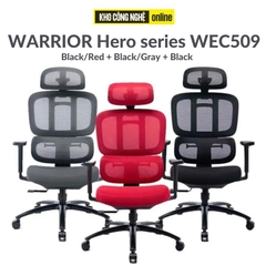 Ghế Công Thái Học WARRIOR Hero Series WEC509 Đen / Xám / Đỏ
