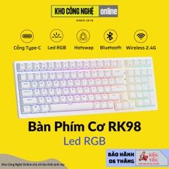 Bàn phím cơ RK98 hotswap kết nối 3 chế độ Bluetooth 5.0 | Wireless 2.4G | Dây type C