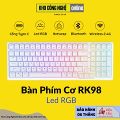 Bàn phím cơ RK98 hotswap kết nối 3 chế độ Bluetooth 5.0 | Wireless 2.4G | Dây type C
