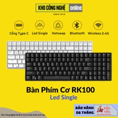 RK100 - Bàn phím cơ bluetooth không dây RK100 Led RGB có Hotswap (Bluetooth 5.0 / Wireless 2.4G / dây Type-c)