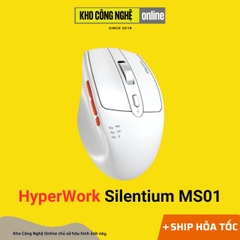 Chuột không dây HyperWork Silentium MS01 / Silentium Mini MS01M (Switch silent yên tĩnh, kết nối 3 Mode)