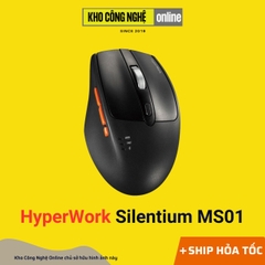 Chuột không dây HyperWork Silentium MS01 / Silentium Mini MS01M (Switch silent yên tĩnh, kết nối 3 Mode)