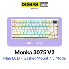 Monka 3075 V2 Pro - Bàn phím cơ Monka 3075 V2 Pro Mạch Xuôi (Led RGB, Kết Nối 3 Mode, Màn Hình LCD)