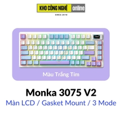 Monka 3075 V2 Pro - Bàn phím cơ Monka 3075 V2 Pro Mạch Xuôi (Led RGB, Kết Nối 3 Mode, Màn Hình LCD)