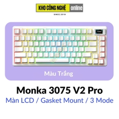 Monka 3075 V2 Pro - Bàn phím cơ Monka 3075 V2 Pro Mạch Xuôi (Led RGB, Kết Nối 3 Mode, Màn Hình LCD)