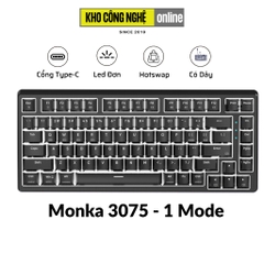 Monka 3075 V2 Pro - Bàn phím cơ Monka 3075 V2 Pro Mạch Xuôi (Led RGB, Kết Nối 3 Mode, Màn Hình LCD)