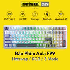 AULA F99 - Bàn Phím Cơ AULA F99 có Hotswap, Led RGB, Kết Nối 3 Mode