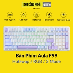 AULA F99 - Bàn Phím Cơ AULA F99 có Hotswap, Led RGB, Kết Nối 3 Mode