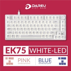 Bàn phím cơ DAREU EK75 PRO BLACK GOLDEN / EK75 Black White (Triple Mode, Gasket Mount, RGB)