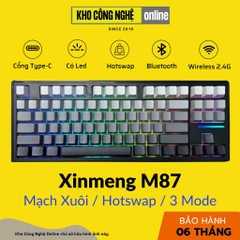 Bàn Phím Cơ Xinmeng M87 Không Dây, Mạch Xuôi, Kết Nối 3 Modes