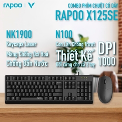 Bộ phím chuột có dây Rapoo X125SE