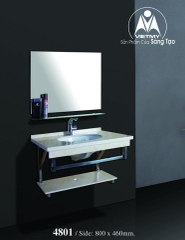 Lavabo đá Việt Mỹ 4801 kèm gương