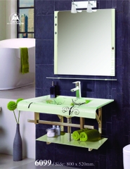Lavabo kính Việt Mỹ 6099 kèm gương