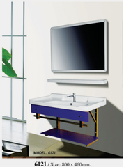 Lavabo kính Việt Mỹ 6121 kèm gương