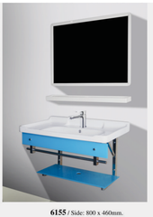 Lavabo kính Việt Mỹ 6155 kèm gương