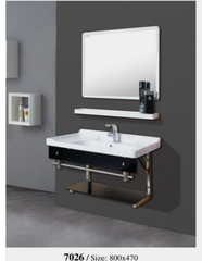 Lavabo kính Việt Mỹ 7026 kèm gương
