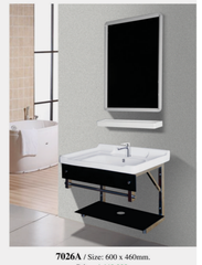 Lavabo kính Việt Mỹ 7026A kèm gương