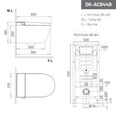 Bàn cầu treo tường thông minh DK - AC944B