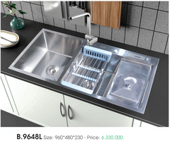 Chậu rửa chén Việt Mỹ B.9648L Inox 304 [Đặt hàng]