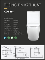Bồn cầu 1 khối Caesar CD1364