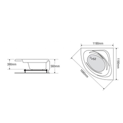 Bồn tắm góc Euroca EU1-1200