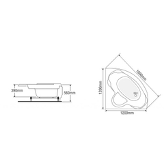 Bồn tắm góc Euroca EU4-1200