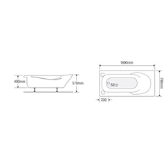 Bồn tắm dài Euroca EU5-1780