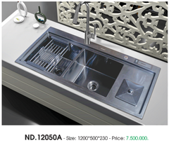 Chậu rửa chén Việt Mỹ ND.12050A Inox 304 phủ nano