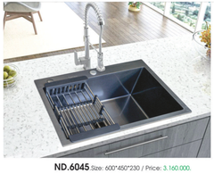 Chậu rửa chén Việt Mỹ ND.6045 Inox 304 phủ nano