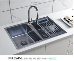 Chậu rửa chén Việt Mỹ ND.8245E Inox 304 phủ nano