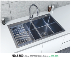 Chậu rửa chén Việt Mỹ ND.8350 Inox 304 phủ nano
