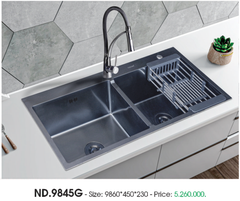 Chậu rửa chén Việt Mỹ ND.9845G Inox 304 phủ nano