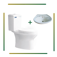 Bồn cầu 2 khối Thiên Thanh Sand + Lavabo treo LT04