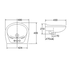 Lavabo chậu rửa mặt Viglacera VTL3 treo tường kèm chân