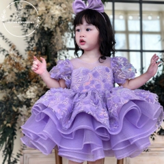 tiered-short-sleeve-tulle-midi-dress-with-many-detail-appliques-in-lavender-for-