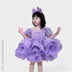 tiered-short-sleeve-tulle-midi-dress-with-many-detail-appliques-in-lavender-for-