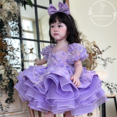 tiered-short-sleeve-tulle-midi-dress-with-many-detail-appliques-in-lavender-for-