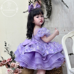 tiered-short-sleeve-tulle-midi-dress-with-many-detail-appliques-in-lavender-for-