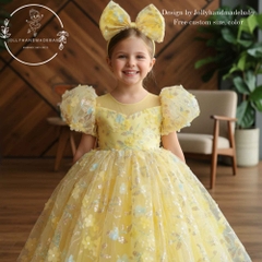 yellow-toddler-princess-dress-baby-girl-floral-tulle-dress-puff-sleeve-birthday-