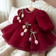 bungunry-red-baby-girl-dress-christmas-toddler-dress-satin-bow-party-dress-flowe